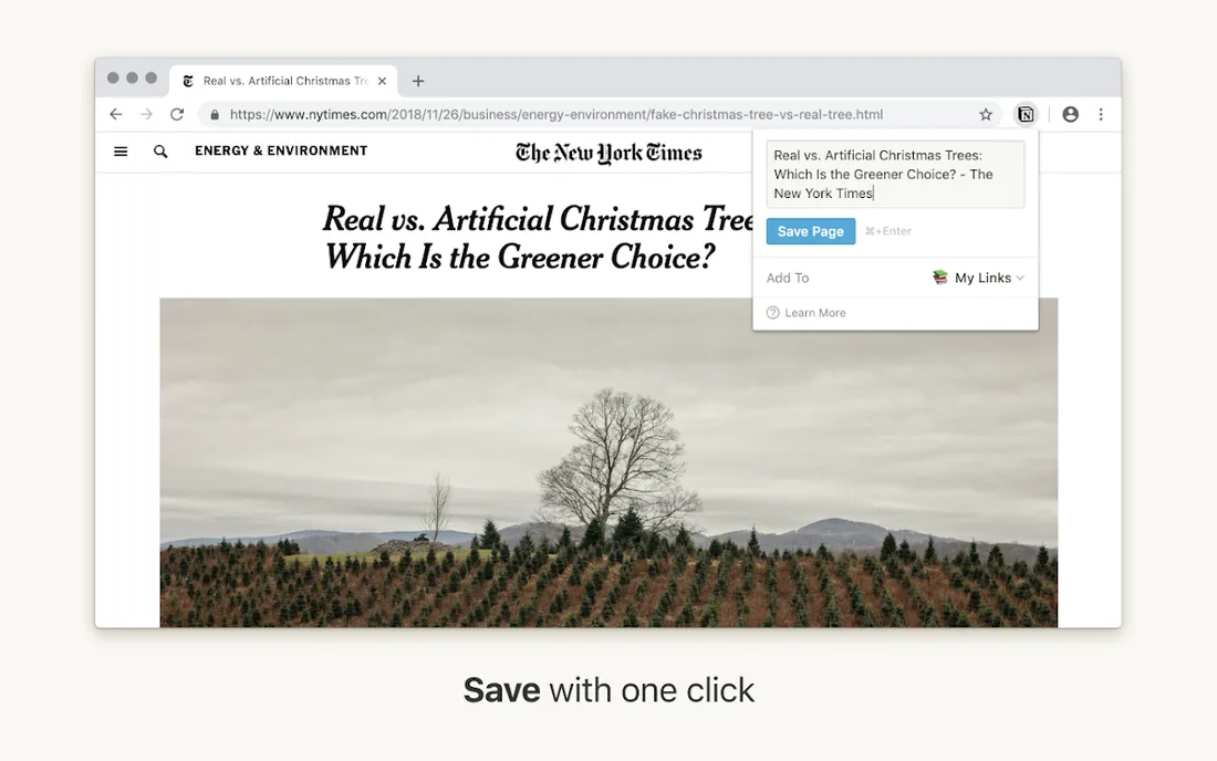 Notion Web Clipper: official promotional screenshot