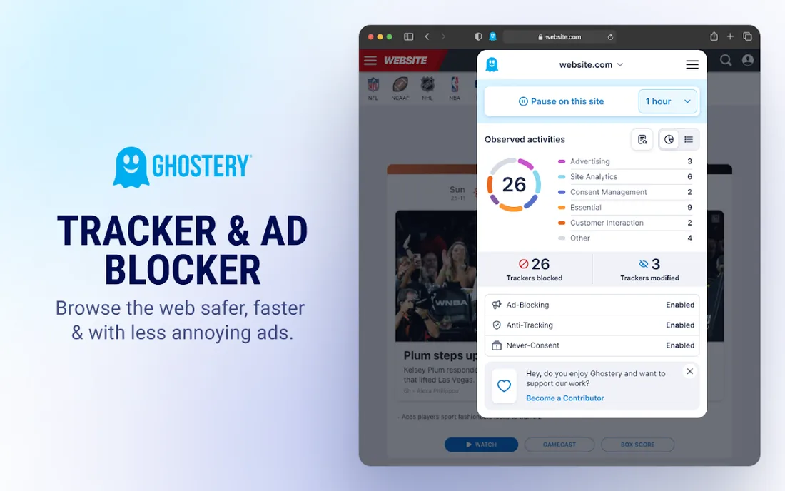 Ghostery AdBlocker for Privacy: official promotional screenshot